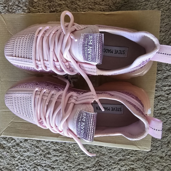 Steve Madden Sm Ny90 Rhinestone Sneakers - Pink - Picture 3 of 6